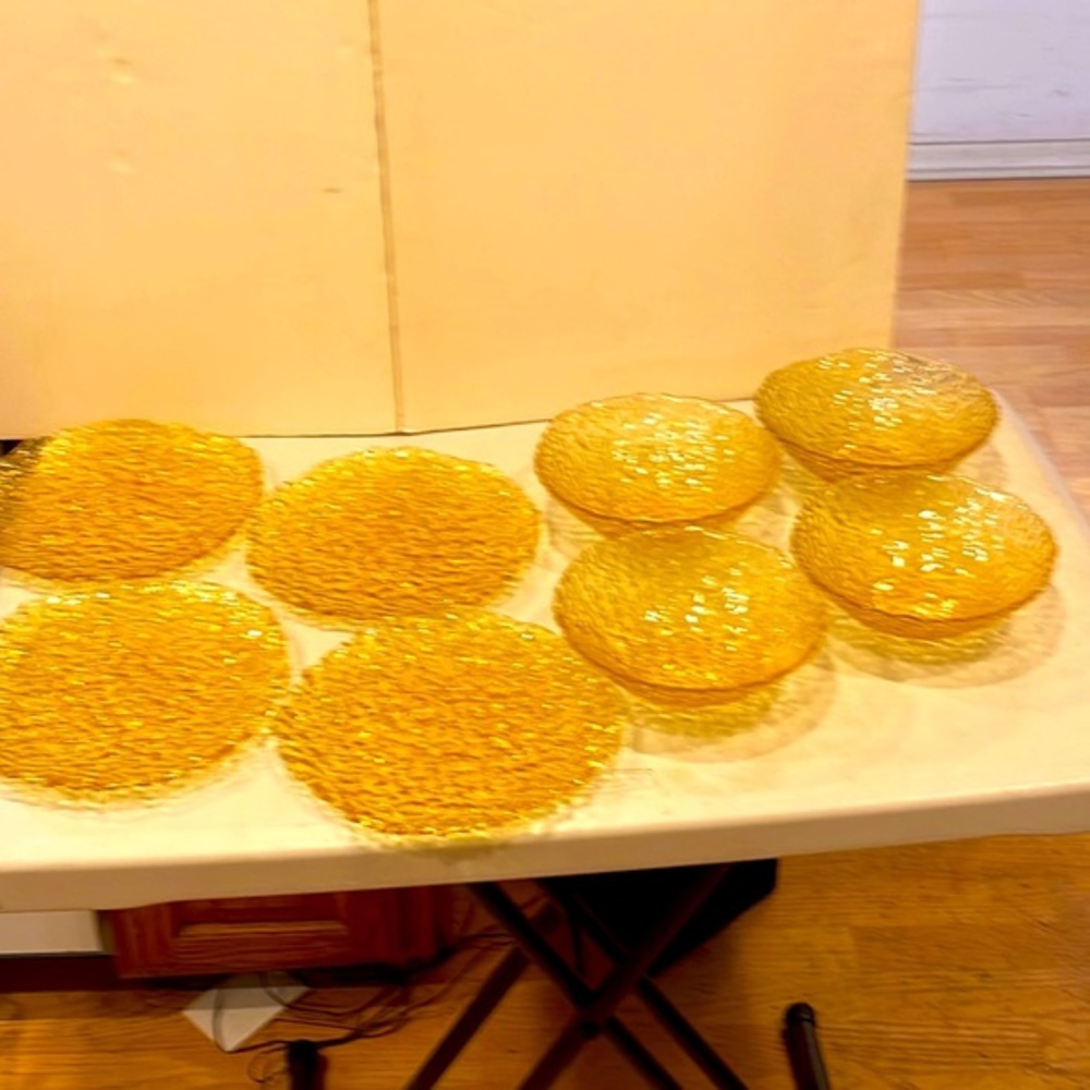 Dapple Amber Glass Dishes